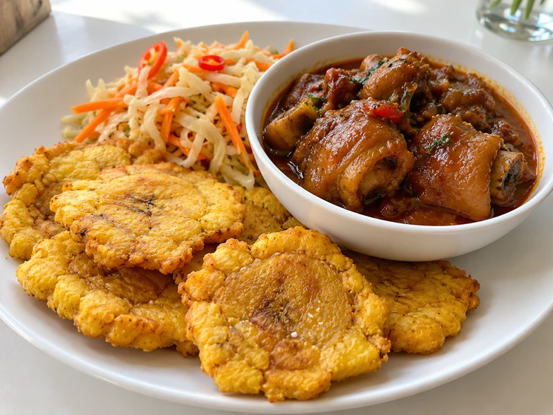 Fritay ak ragou — complete meal (AI illustration)